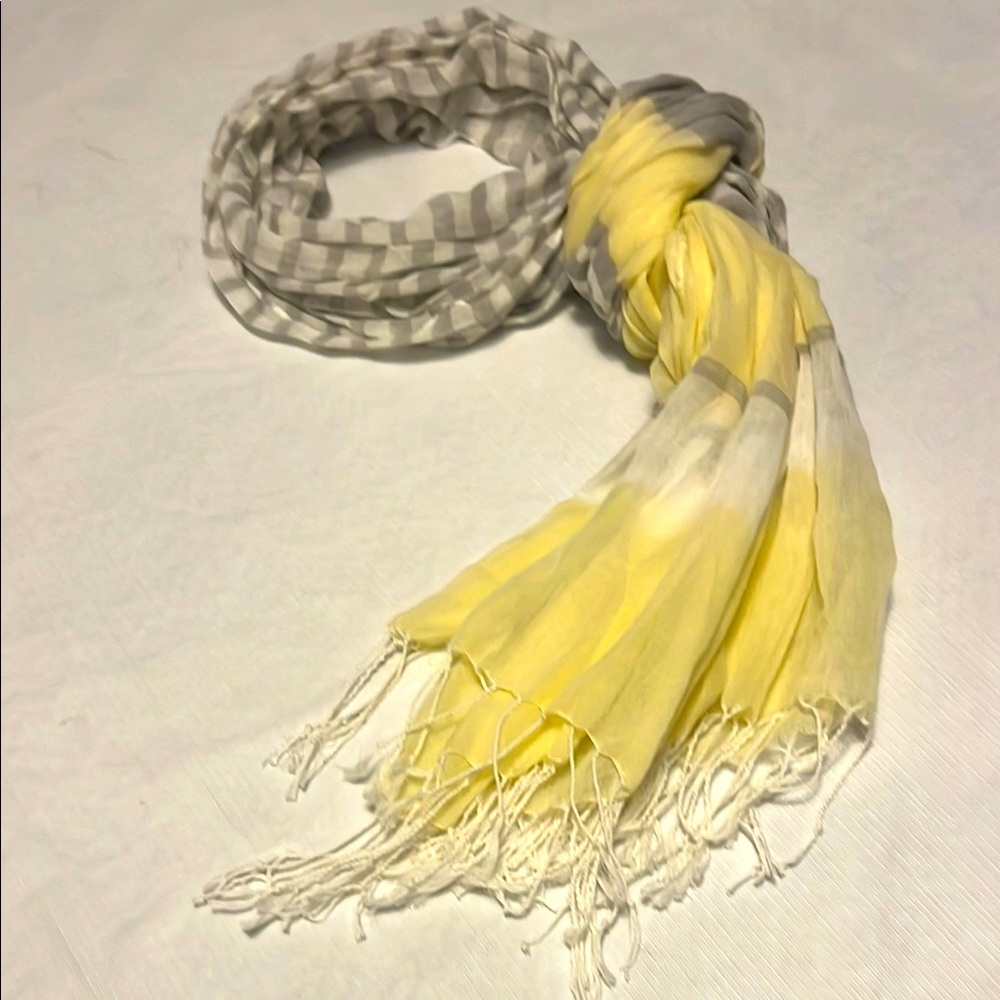 Yellow and Gray Versatile Scarf Wrap